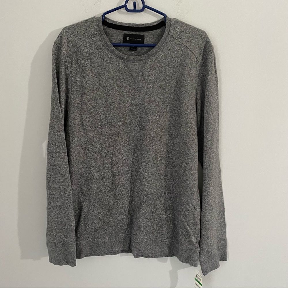 INC Men’s Crew Neck Long Sleeve Heather Gray Sweatshirt size L